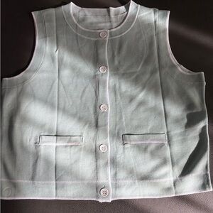 New Light Green Sleeveless Button-Up Vest